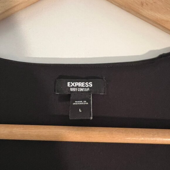 Express Body Contour High Compression Scoop Neck Cap Sleeve Bodysuit Large - Picture 3 of 3